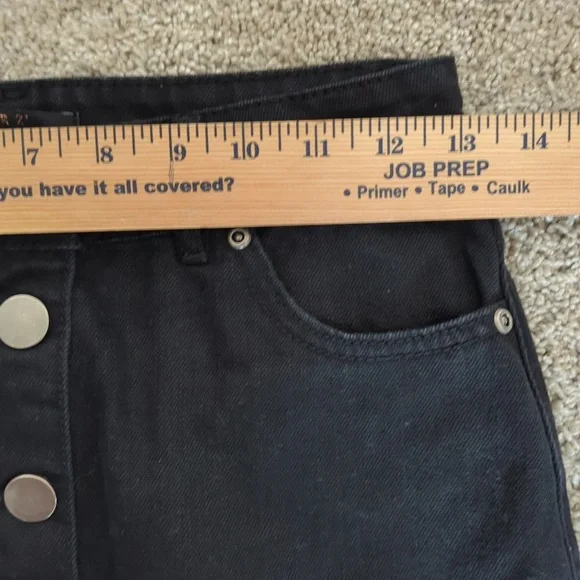 Forever 21 Black Denim Button-Front Skirt Size S - Picture 5 of 7